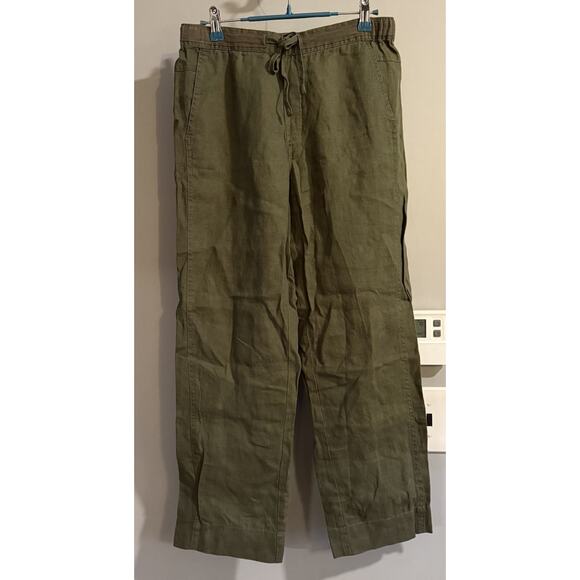 Orvis Linen Pants Outsmart Fresh Ankle Drawcord Stretch Waistband Small New - Picture 1 of 15